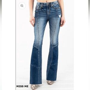 Miss Me Western Flare Patch Jeans